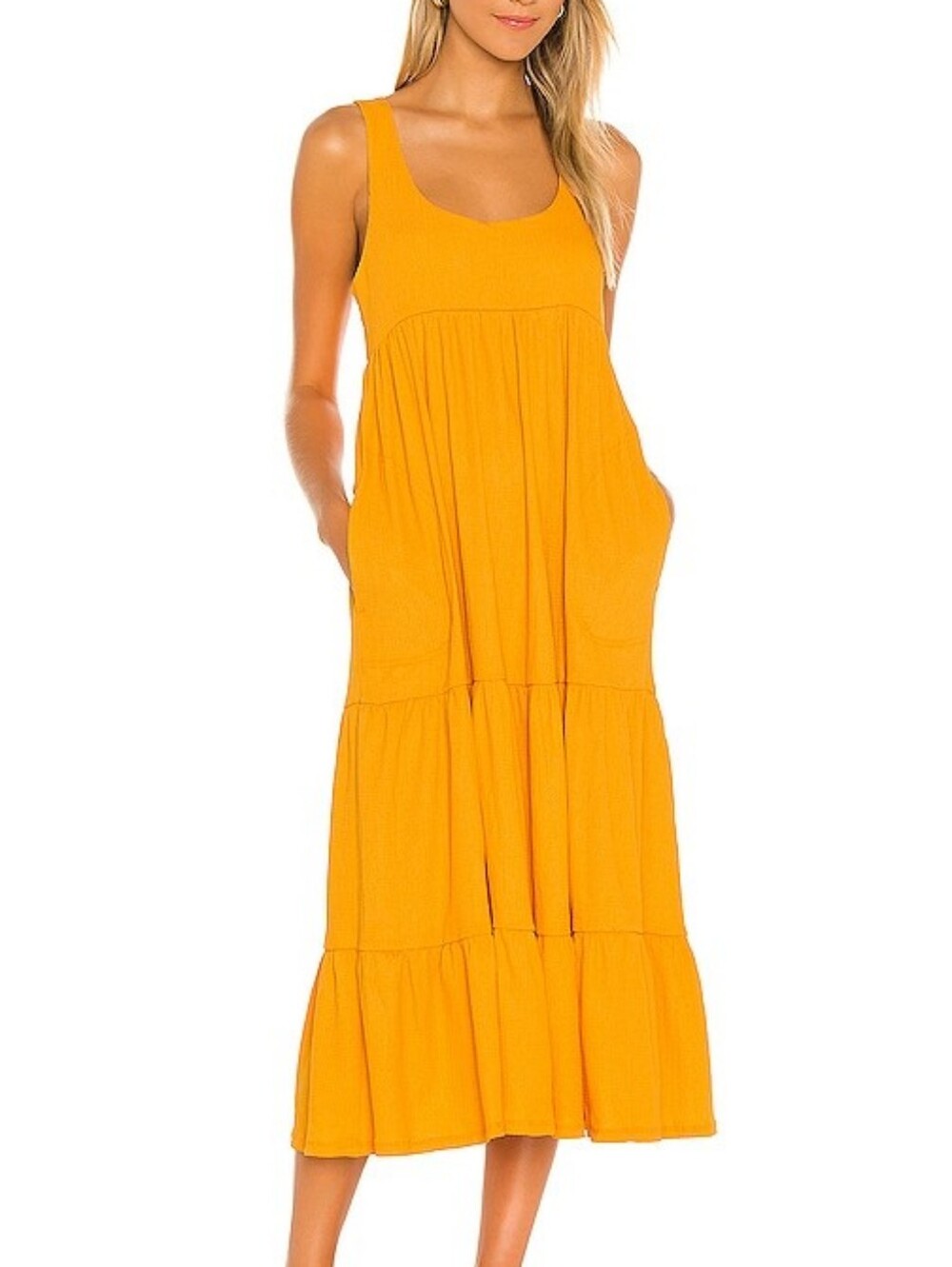 Free People Beach Reel Love Midi Dress In Orangeade Size Large